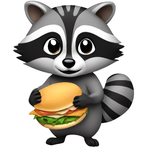 raccoon holding a chicken sandwich emoji