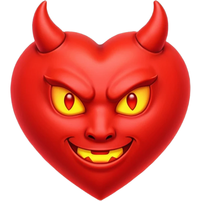 Devil heart neon emoji