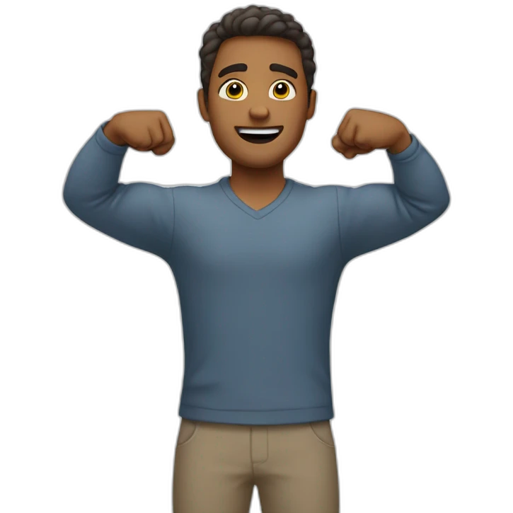 man with his arms wide open emoji