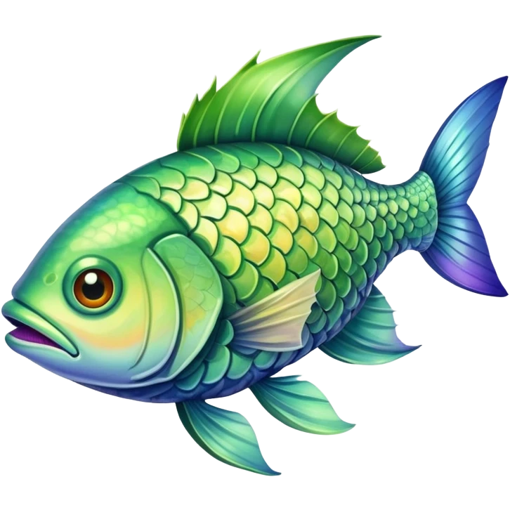 A fish with a leek emoji