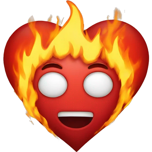 Heart with fire  emoji