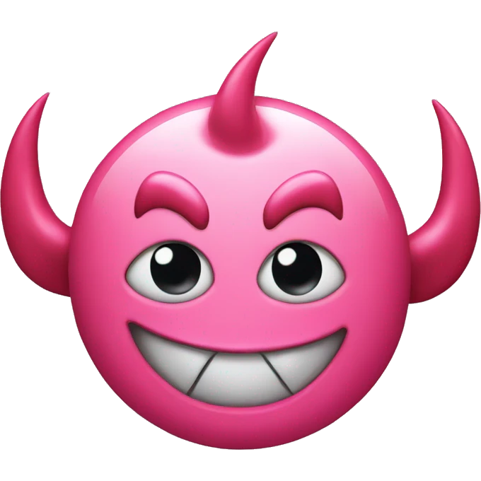 Pink devil emoji with kiss face emoji