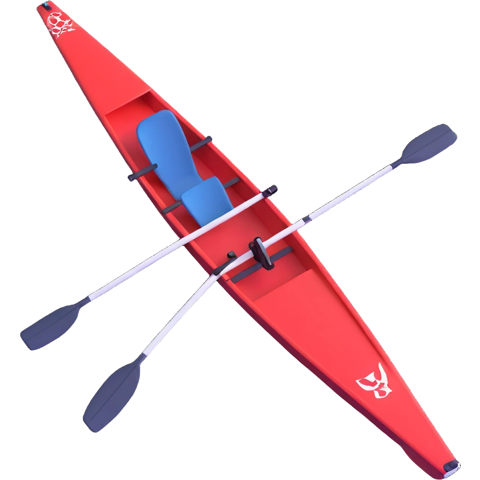 professional Olympic rowing boat, top view emoji