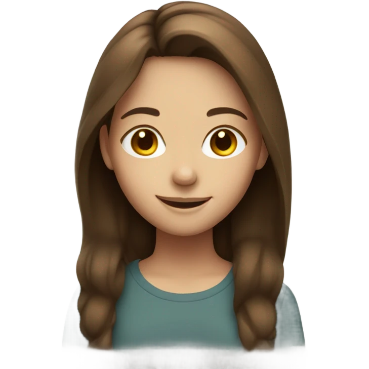 smiling girl with brown hair valentines emoji