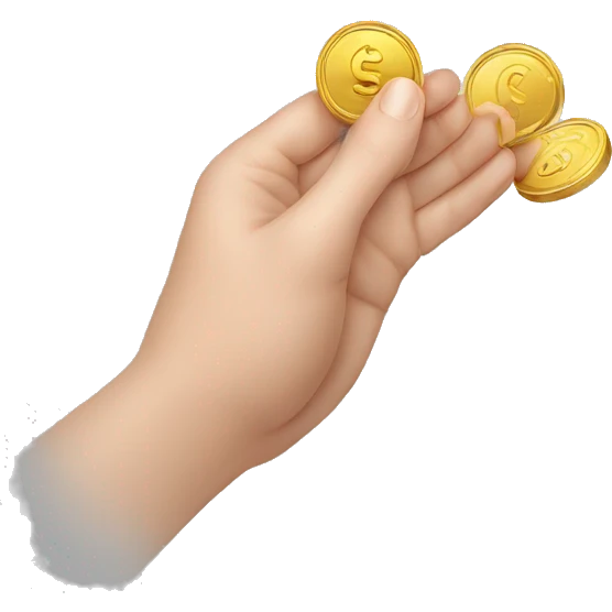 hand droping coin emoji