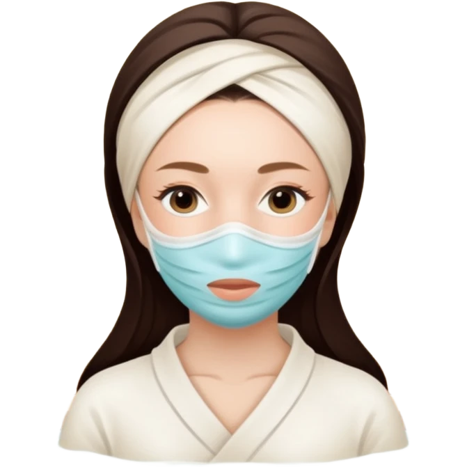 lady is relaxing with a facemask emoji