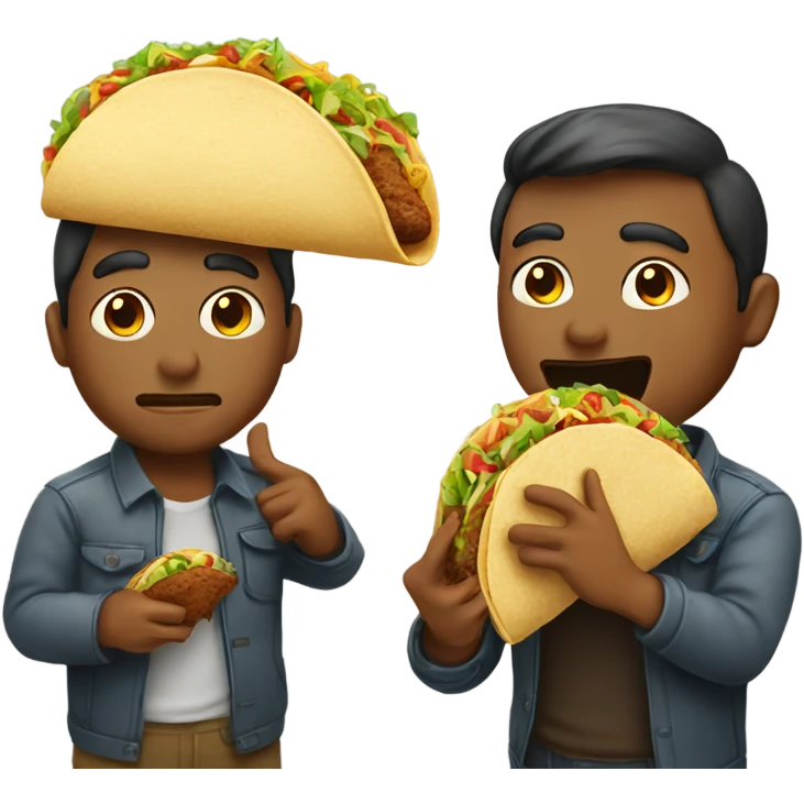 Man eating taco in one hand and cookie in the other  emoji