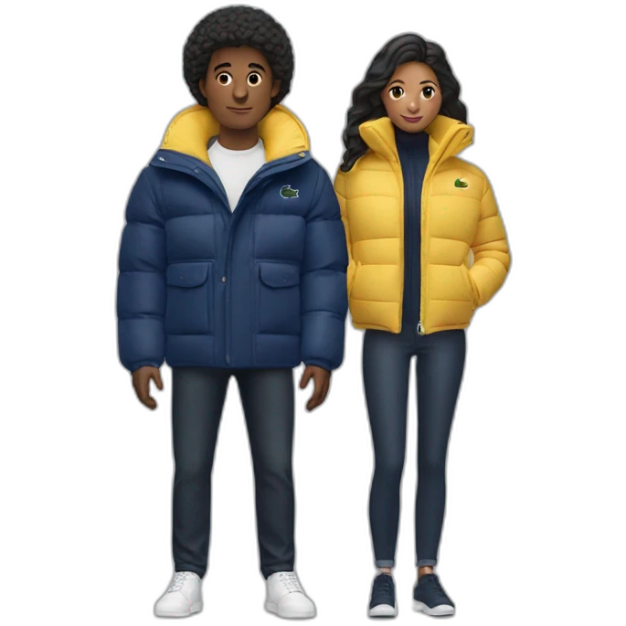 Couple with lacoste puffer jacket emoji