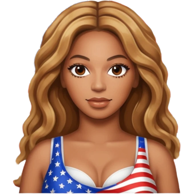 Beyonce with american flag emoji