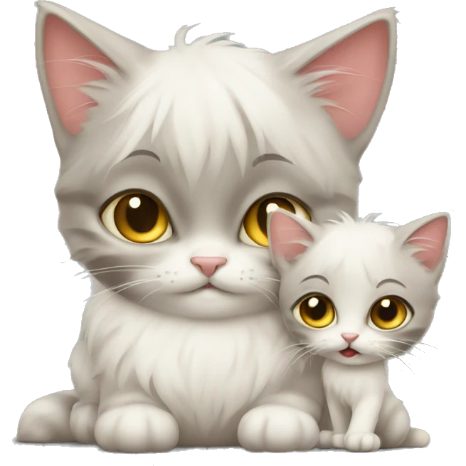 Mother Cat with a kitten  emoji