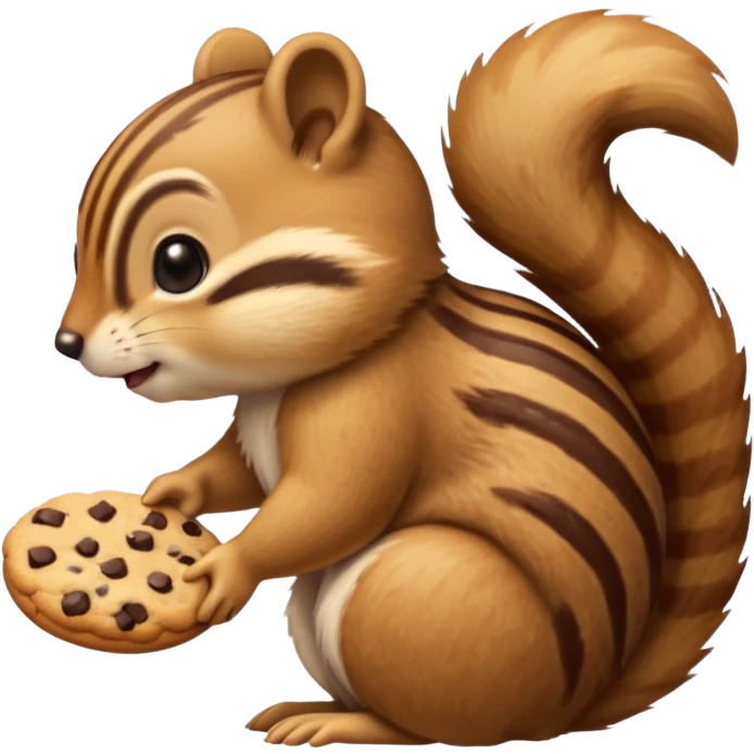 side view of this iphone chipmunk emoji eating cookie; 🍪 use the SAME iphone ios cookies / chipmunk emoji