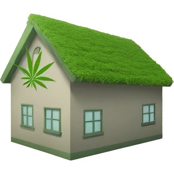 building with weed flag emoji