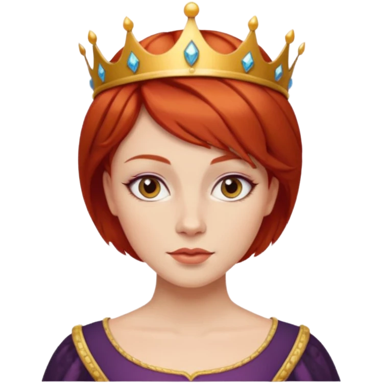short hair queen red hair emoji