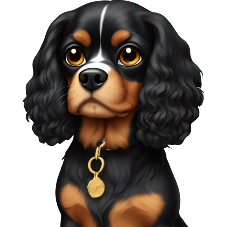 Black and tan cavalier emoji