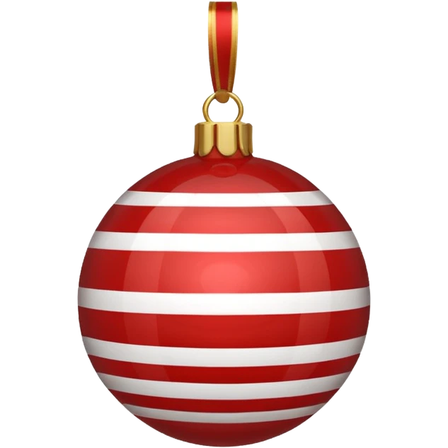 A Red Striped Ornament emoji