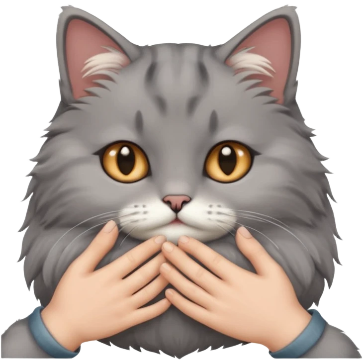 fingers inside a cat emoji