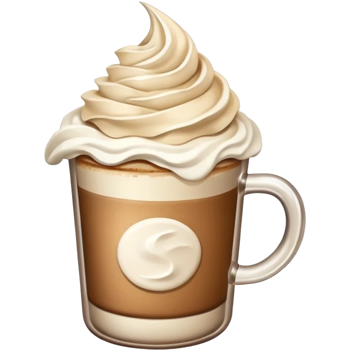Cozy beige Coffee with whipped cream  emoji