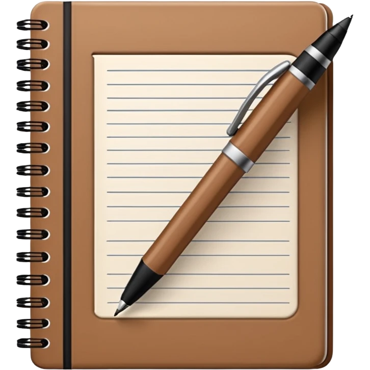 brown school notebook and pen emoji