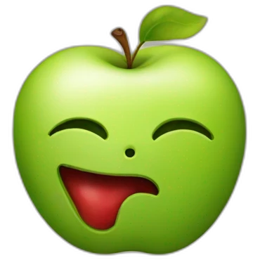 An apple with a body emoji