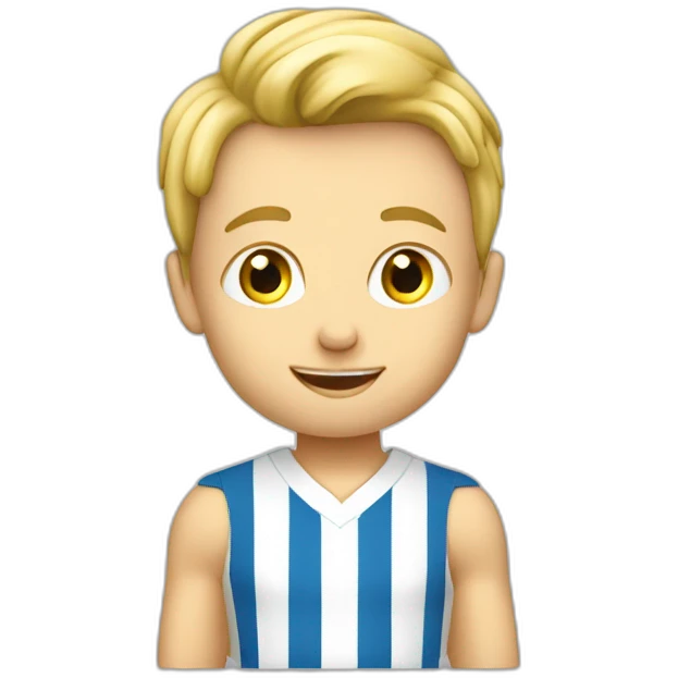 Petit garçon blond en tenu de foot emoji