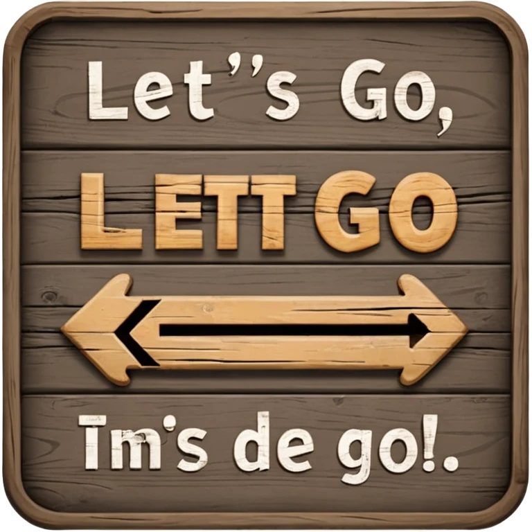 A sign that says "Let's go"  emoji