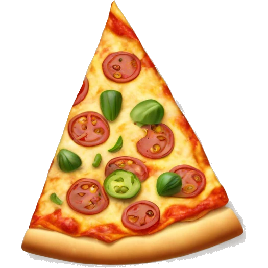 Pizza slice with vegetables on it emoji