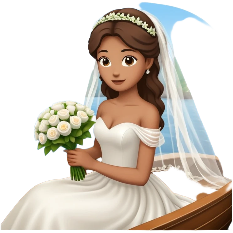 Bride on boat  emoji