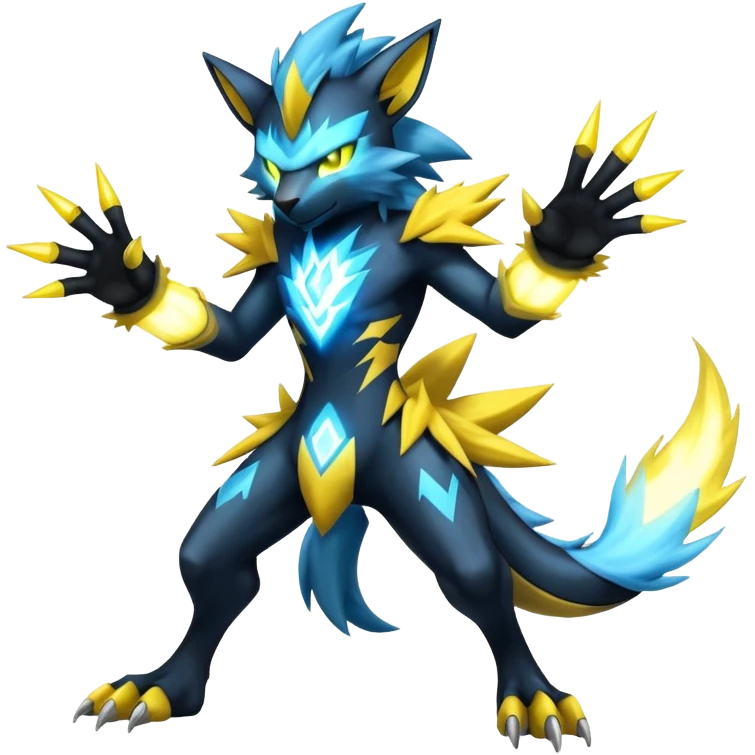 Shiny Epic Badass Manectric-Luxray-Zeraora-hybrid (Full body) emoji