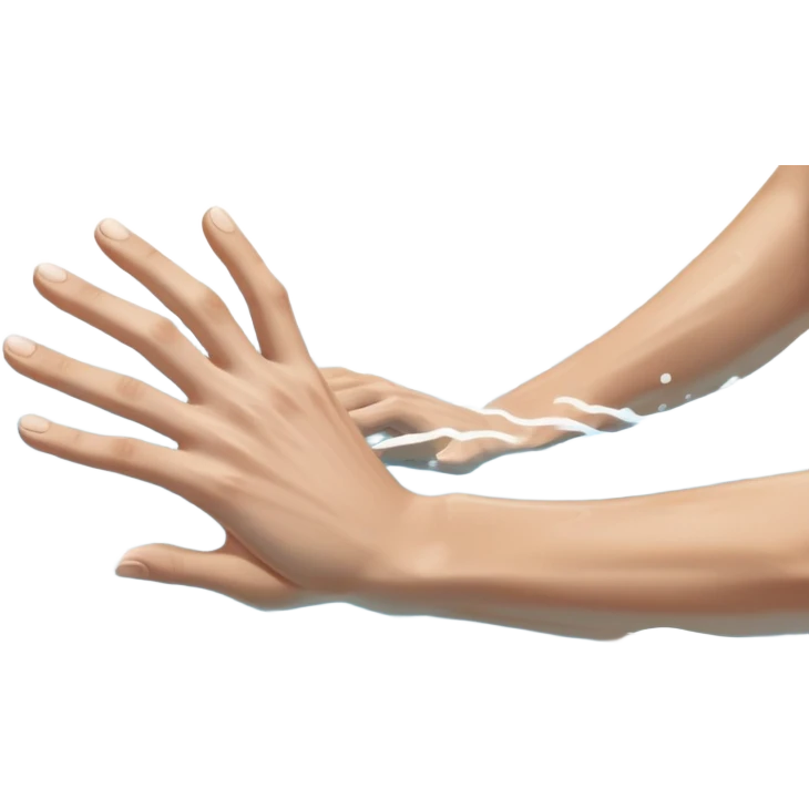 An icon showing a close-up of a swimmer’s hands cutting through the water in a pool. The swimmer is partially submerged, with water ripples and a blurred background, emphasizing the fluid motion and focus. Transparent background highlights the grace and speed of swimming emoji