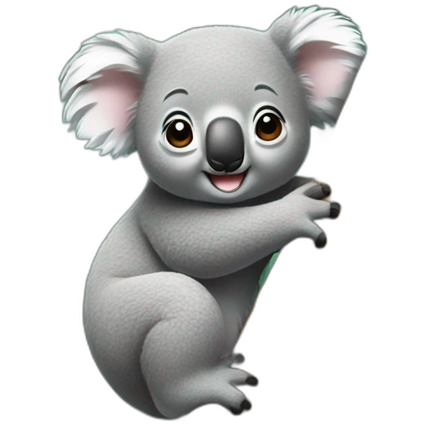 a koala latching onto a tree emoji