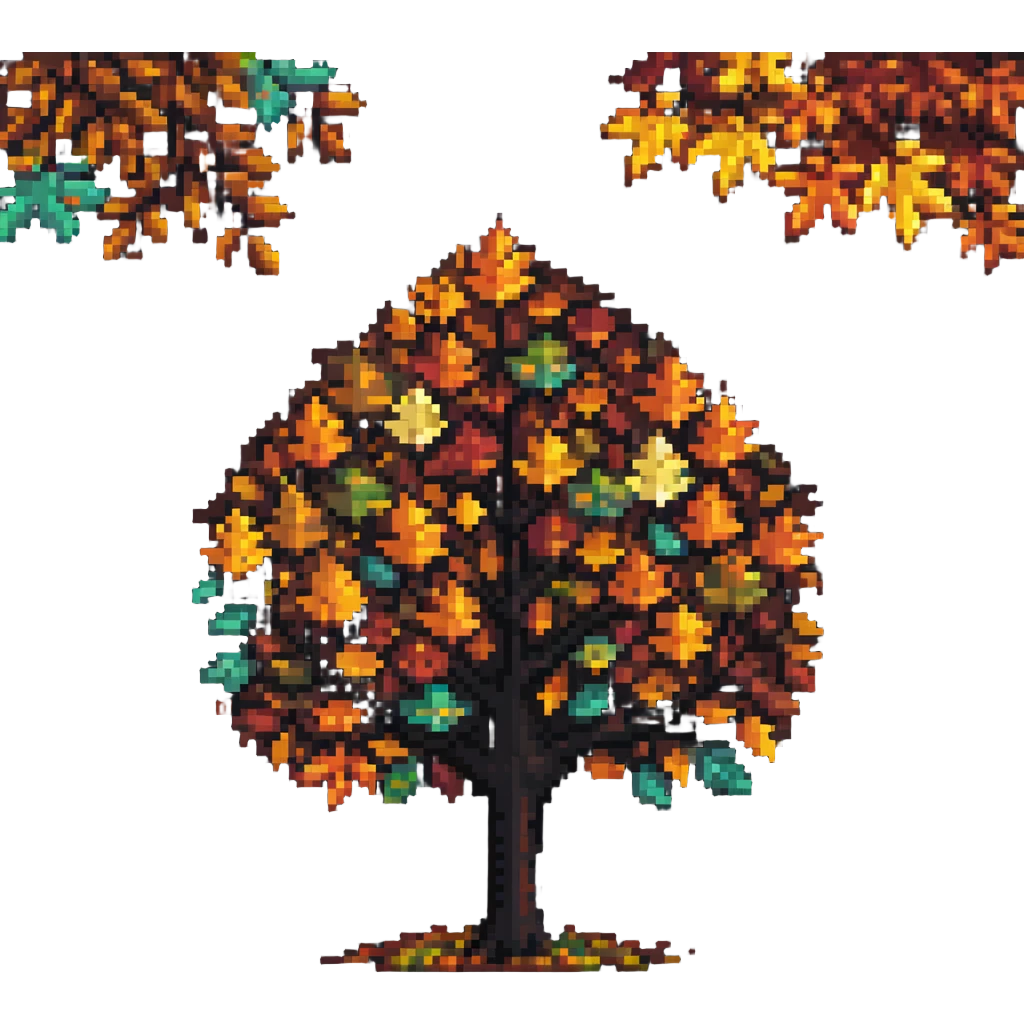 Colorful tree with autumn leaves emoji