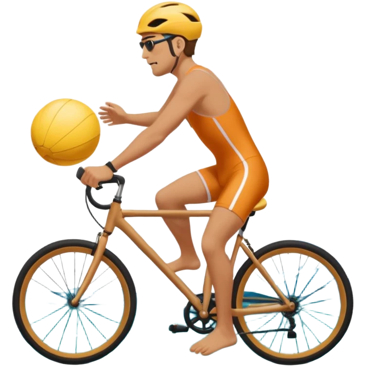 Man cycling into the ocean emoji