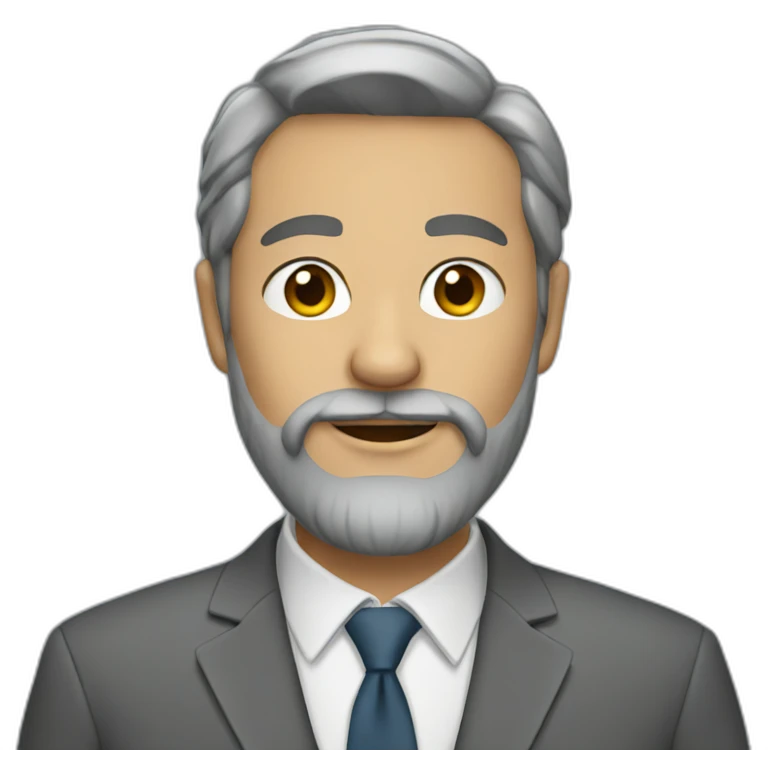 man with beard and gray suit emoji
