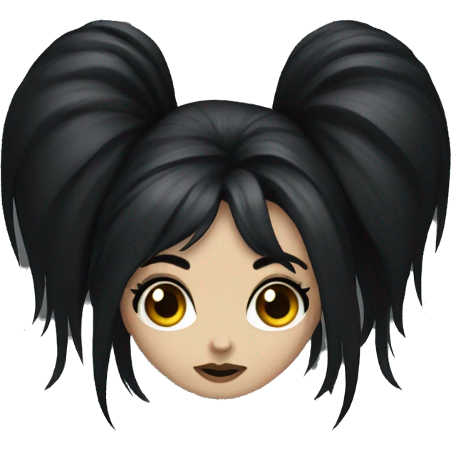 goth girl with long black hair emoji