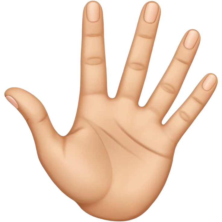 hand emoji, palm out, thumb bent in, four fingers extended, number 4 emoji