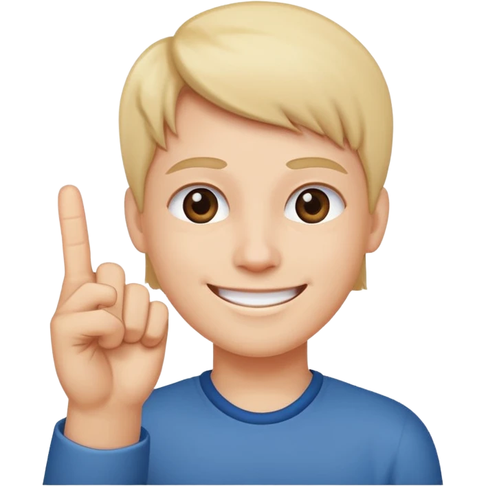 Smiling while holding up the middle finger emoji