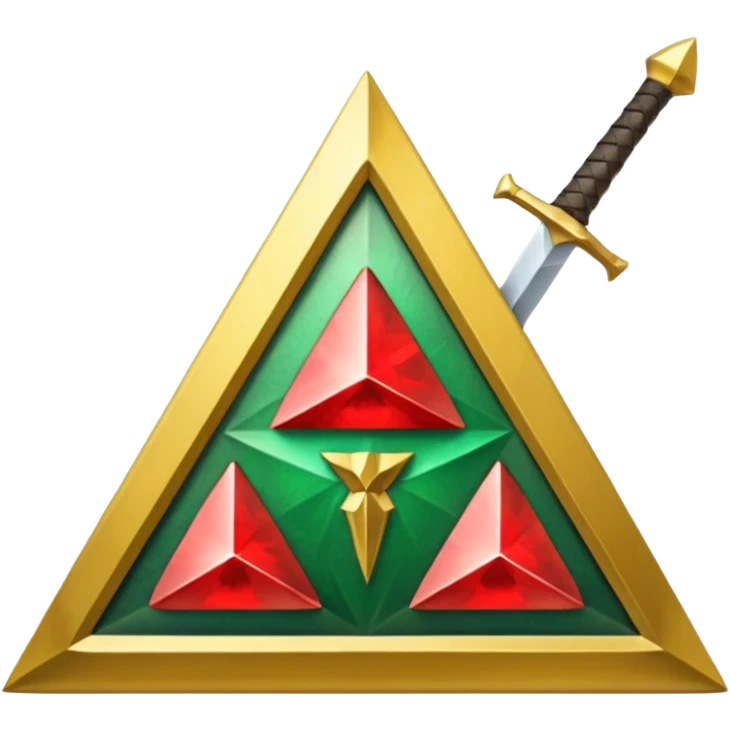 Legend of Zelda triforce with sword emoji
