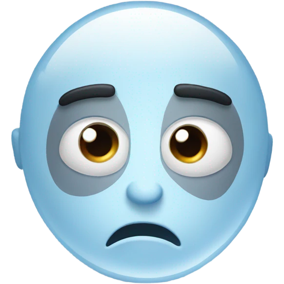 Cartoon ice character with black eye emoji