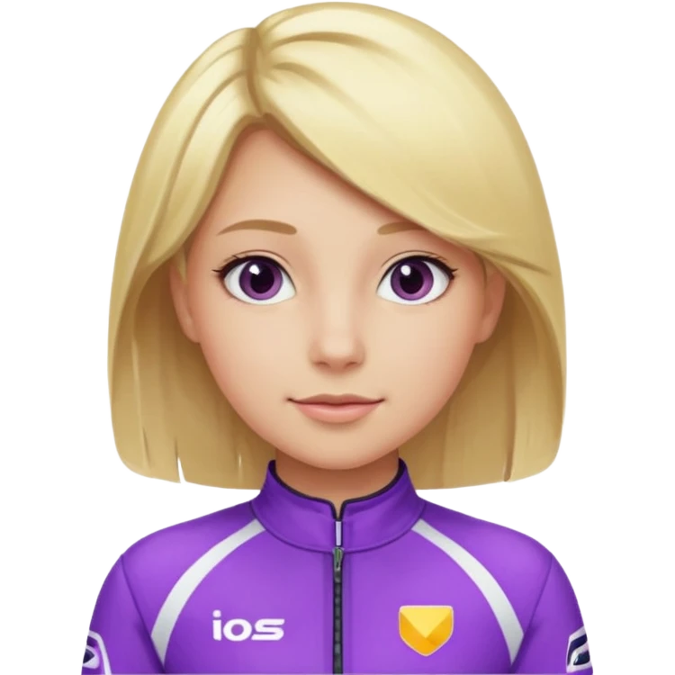 girl blonde, Race Driver purple cloth emoji