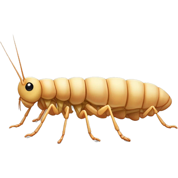 Beige Grasshopper centipede prawn adorable eyes long antennae emoji