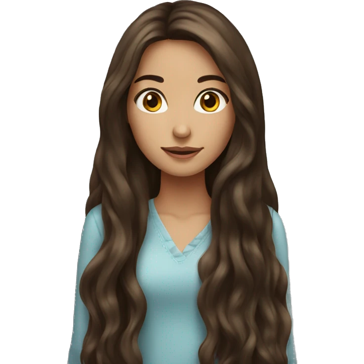 Brunette long haired girl emoji