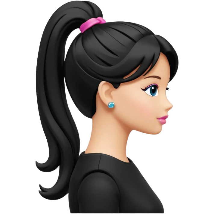 Barbie ponytail silhouette in solid color emoji