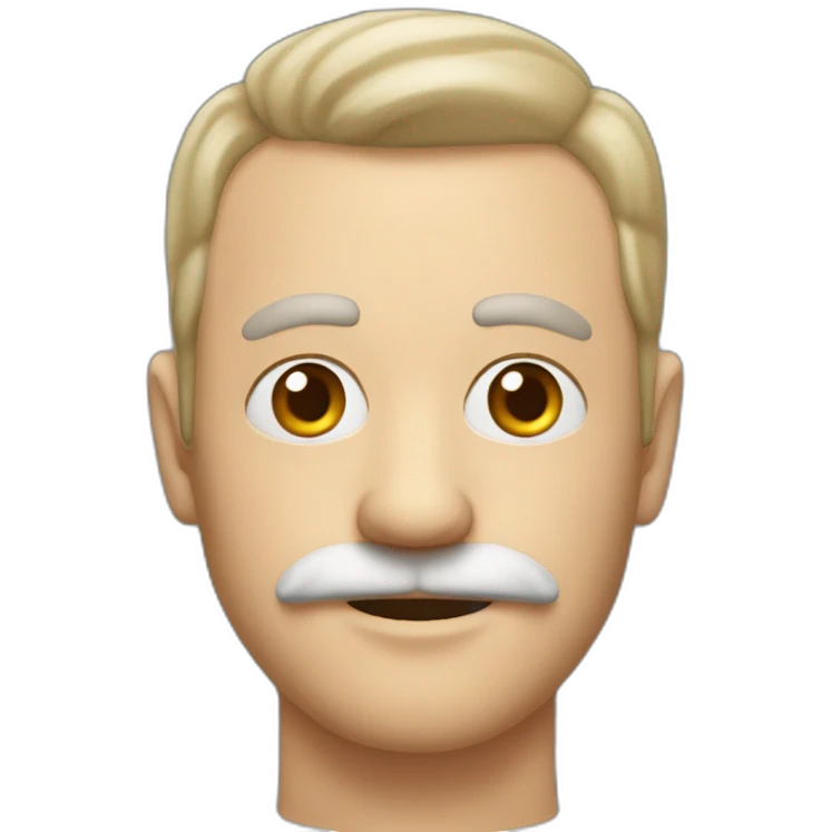 41 year man with fair skin colour, moustache and beerd emoji