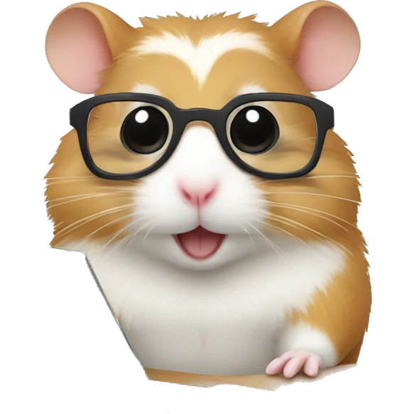 hamster in square glasses at a laptop emoji