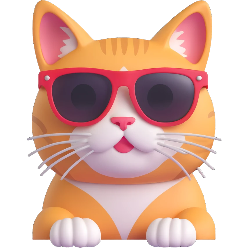 A cat wearing sunglasses emoji