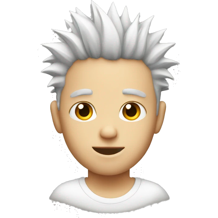 White Kid with right spiked sided hair  emoji