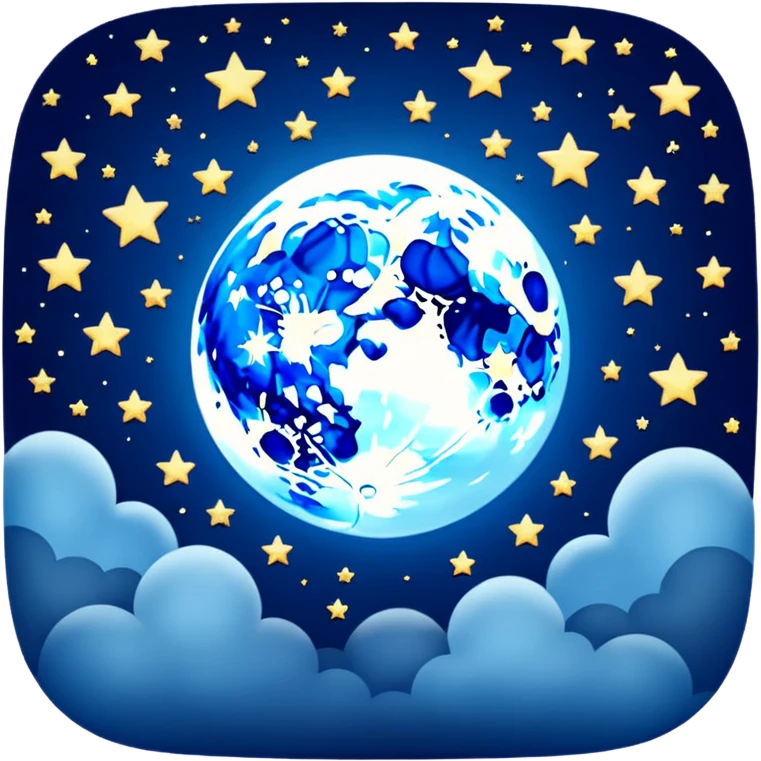 night sky with a full moon emoji