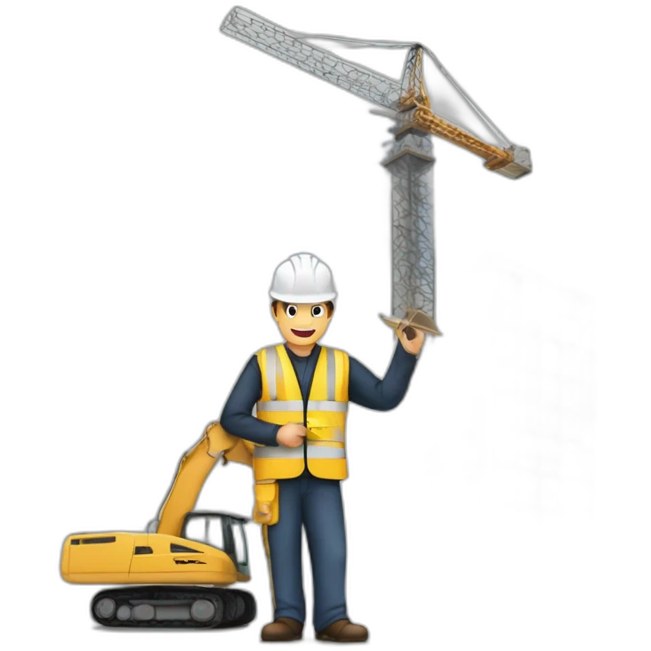 crea un arquitecto supervisando una obra de edificio emoji
