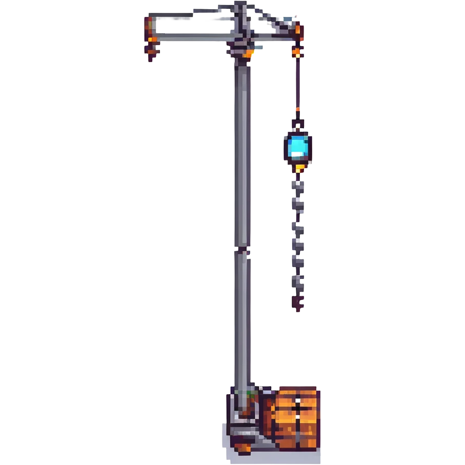crane lifting a steel beam pixel art emoji