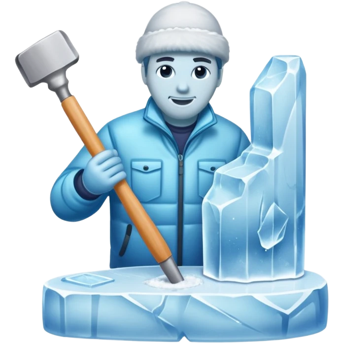 Sculptor chisel & mallet,Ice. emoji